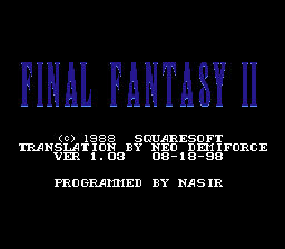 Final Fantasy II - EasyType & Translated Title Screen